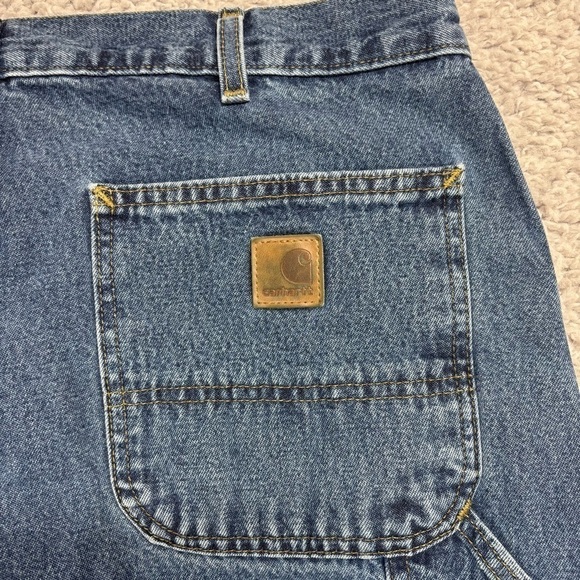 Carhartt Jeans Mens 36 x 34 Original Dungaree Fit Utility Work Denim B13 DPS - Picture 3 of 4